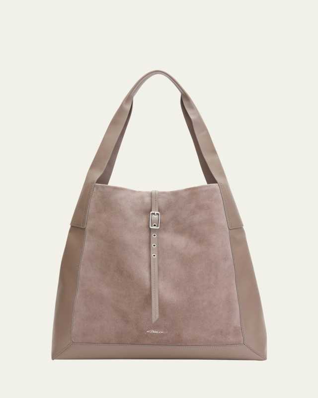 Go Large Buckle Suede Shoulder Bag